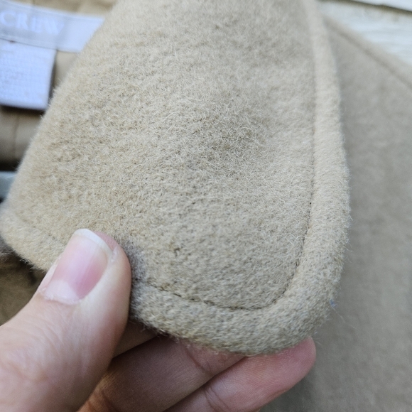 J. Crew camel colored pea coat wool nylon cashmere blend large - Picture 7 of 10